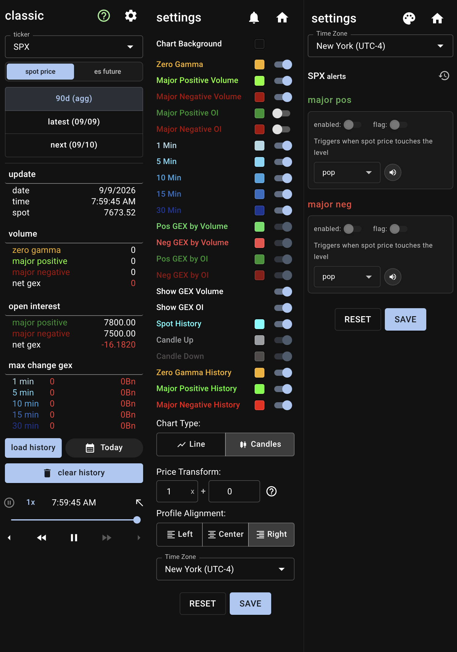 Classic Sidebar, Settings, and Alerts